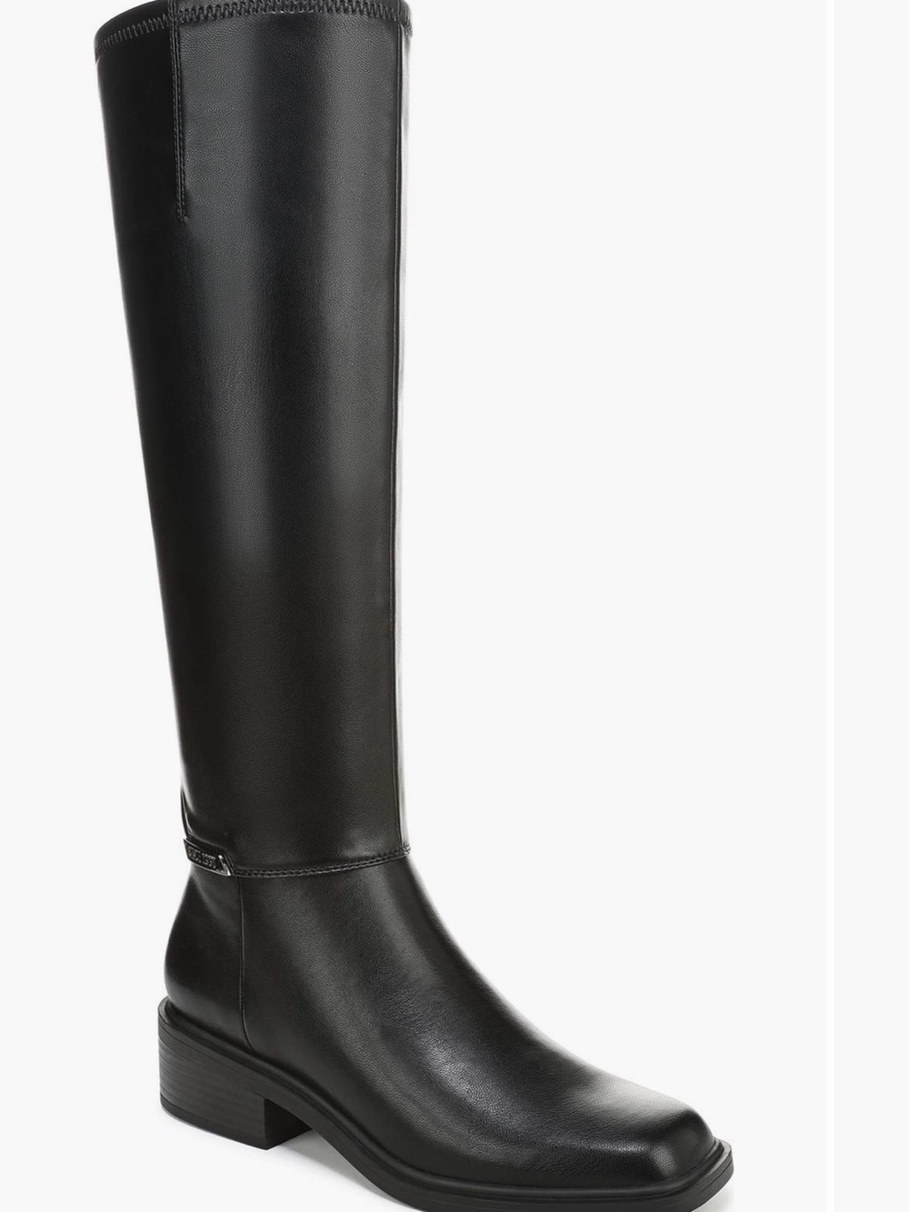 $225 Franco Sarto Geralyna Riding Black Leather Like Boot 7.5
